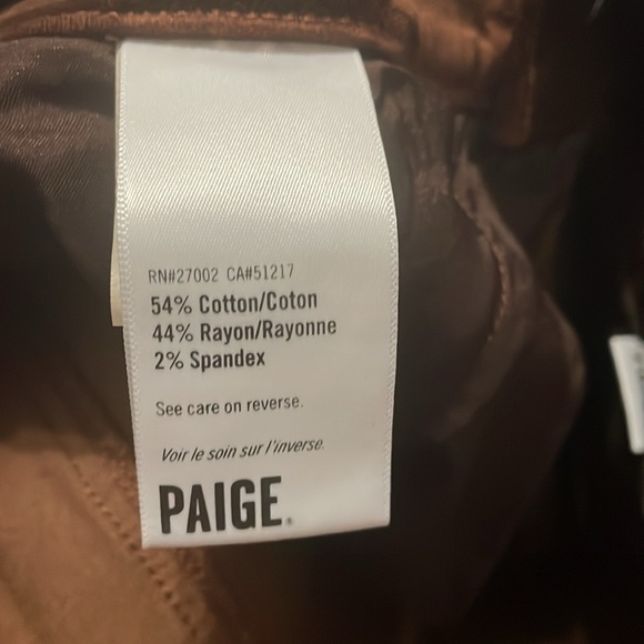 💙💖 NWT Paige Velvet Cindy Twisted Seam Straight Leg Jeans in Chicory Coffee - Picture 5 of 5